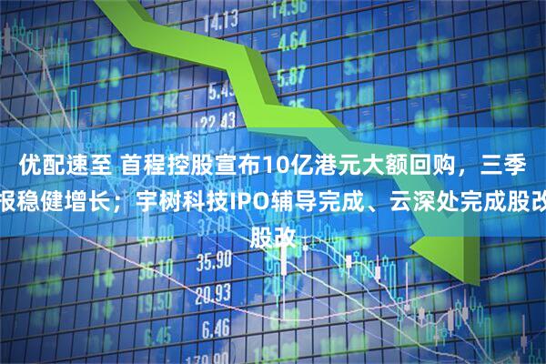 优配速至 首程控股宣布10亿港元大额回购，三季报稳健增长；宇树科技IPO辅导完成、云深处完成股改